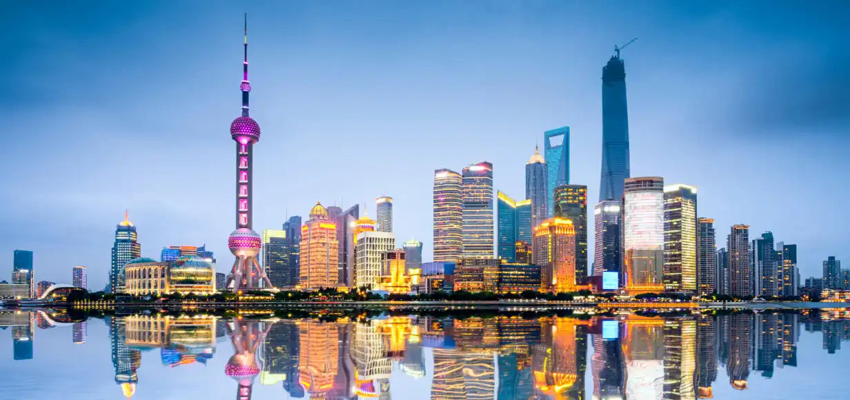 Erleuchtete Shanghai-Skyline.