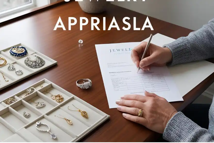 Verkehrswertermittlungsformular für Schmuck wird ausgefüllt.