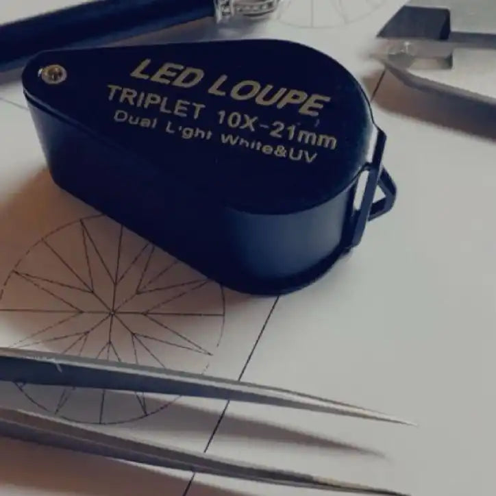 Schwarze LED-Triplet-Lupe.