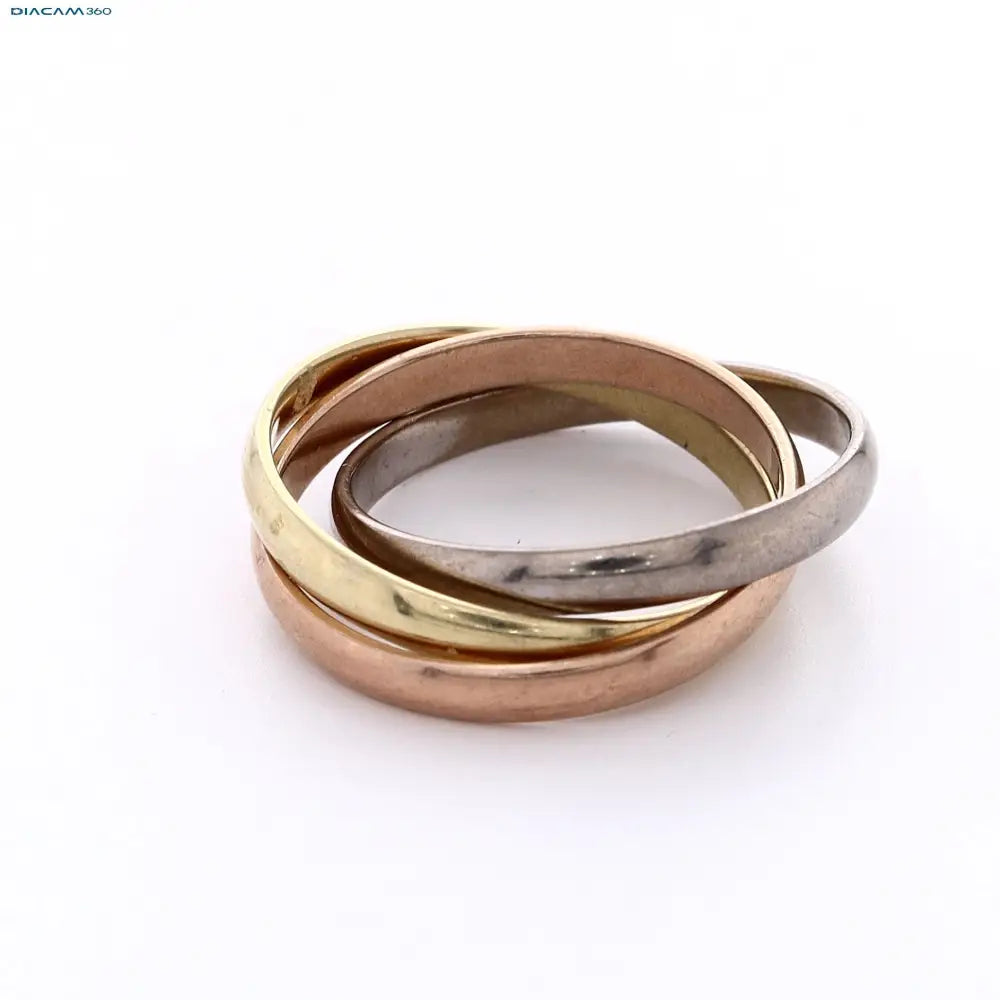585er beweglicher Tricolor-Ring - Schmuck