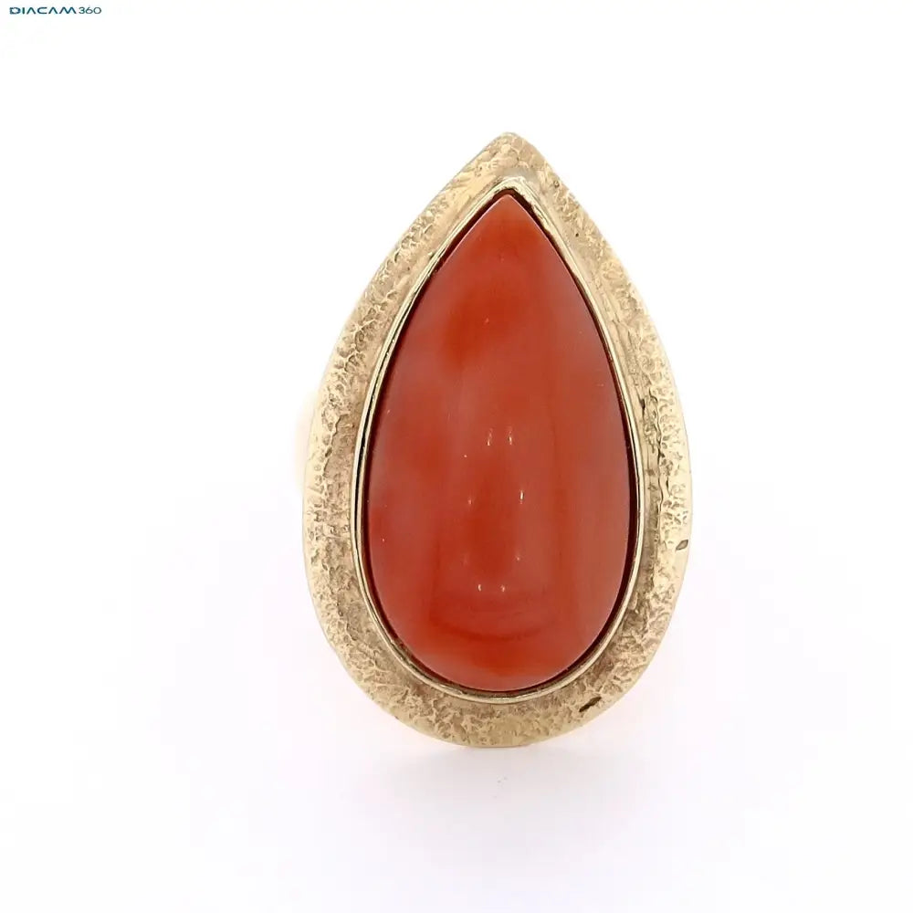585er Goldring mit Koralle - Schmuck
