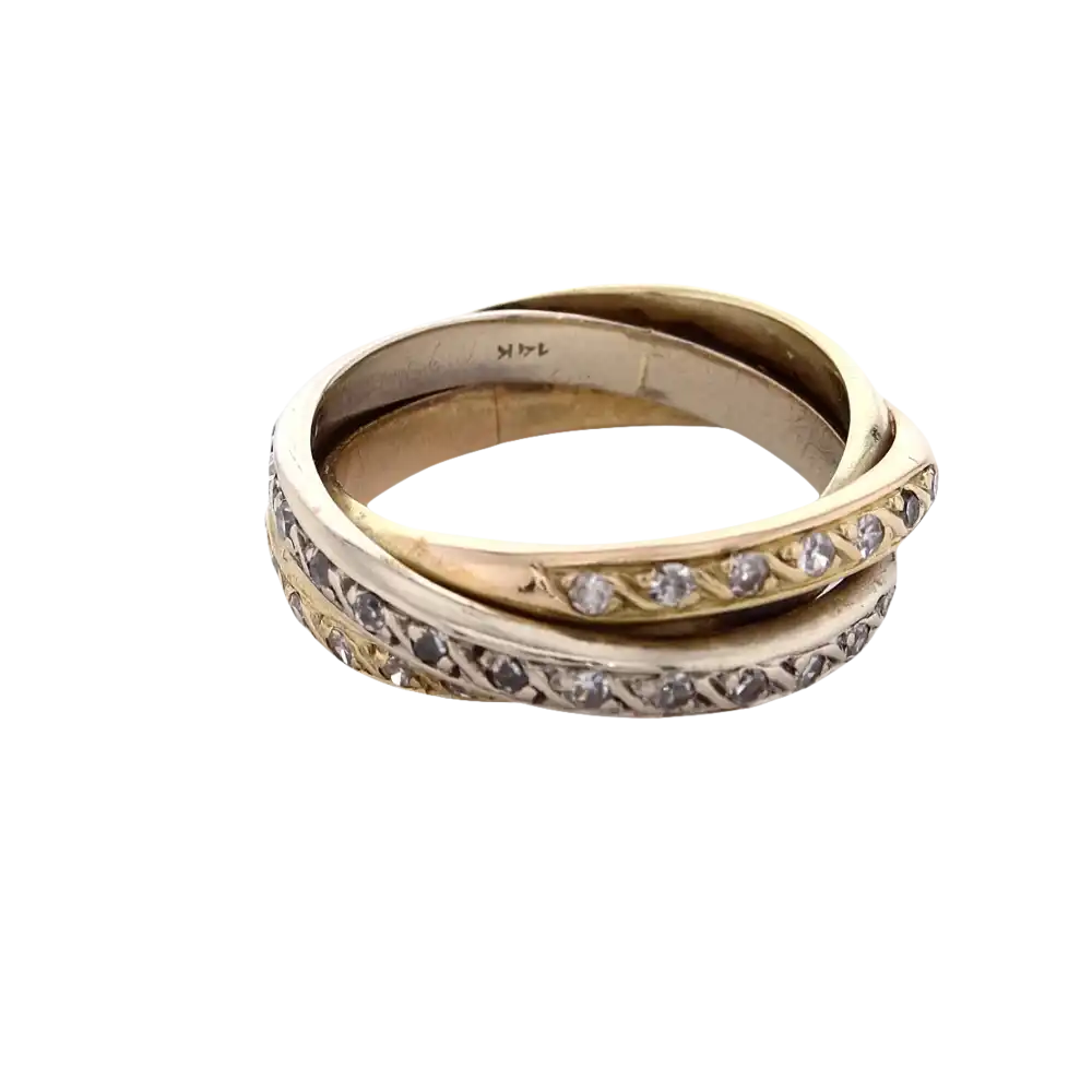 585er Ring mit Brillantbesatz - Schmuck
