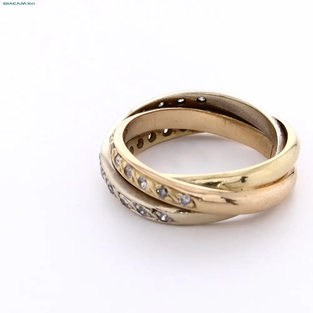 585er Ring mit Brillantbesatz - Schmuck