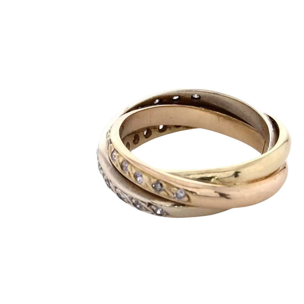585er Ring mit Brillantbesatz - Schmuck