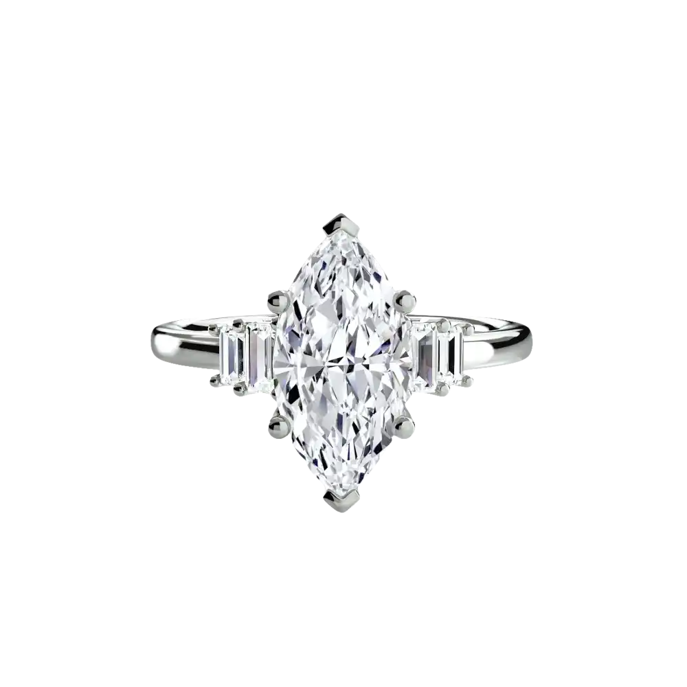 Baguette Accent Solitaire - setting