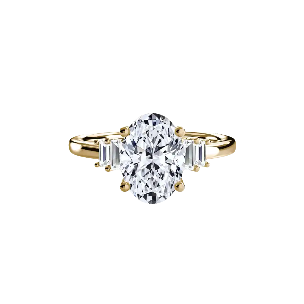 Baguette Accent Solitaire - setting