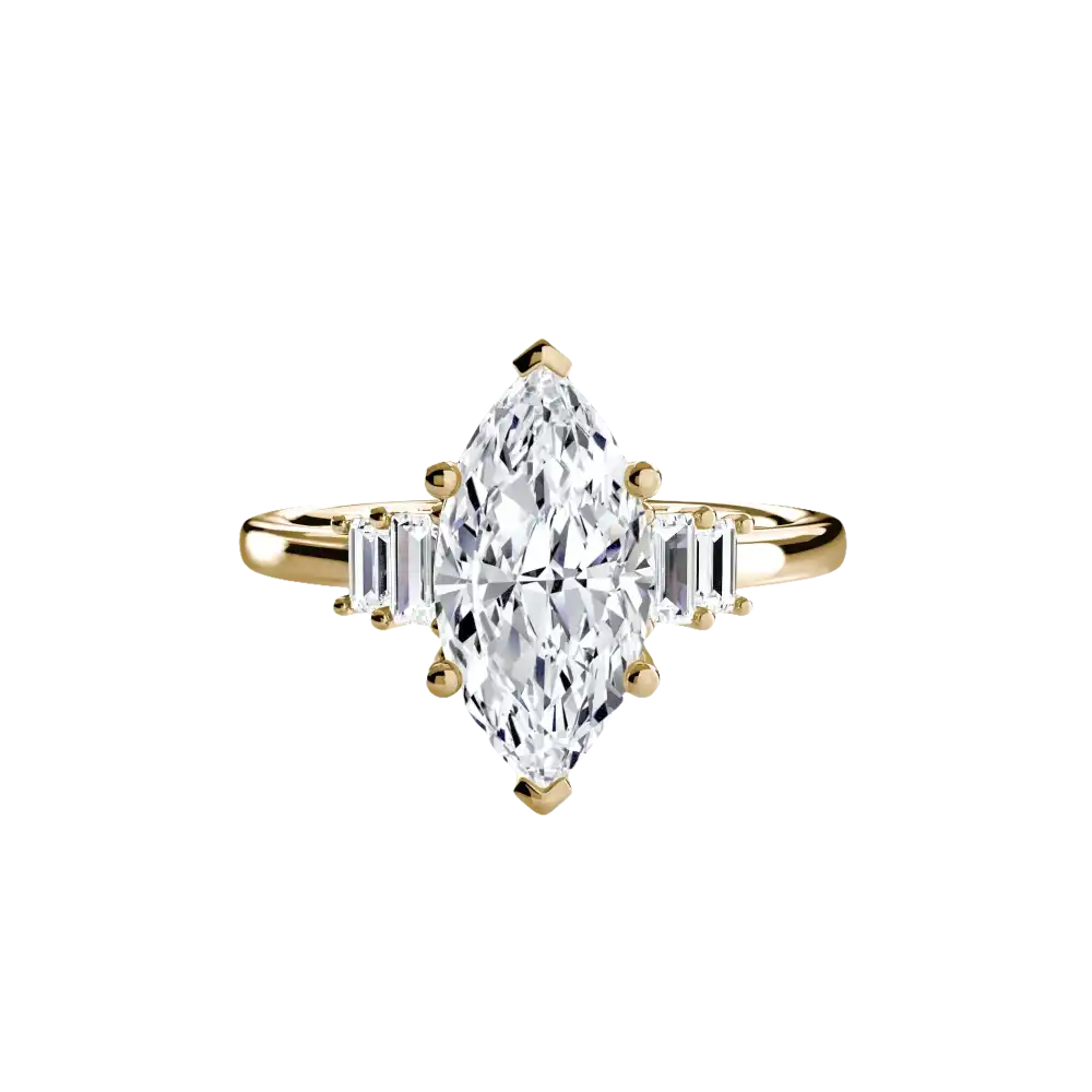 Baguette Accent Solitaire - setting