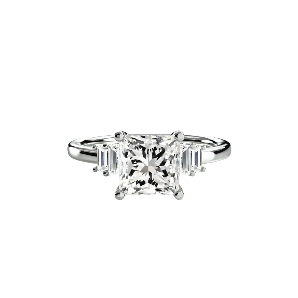 Baguette Accent Solitaire - setting