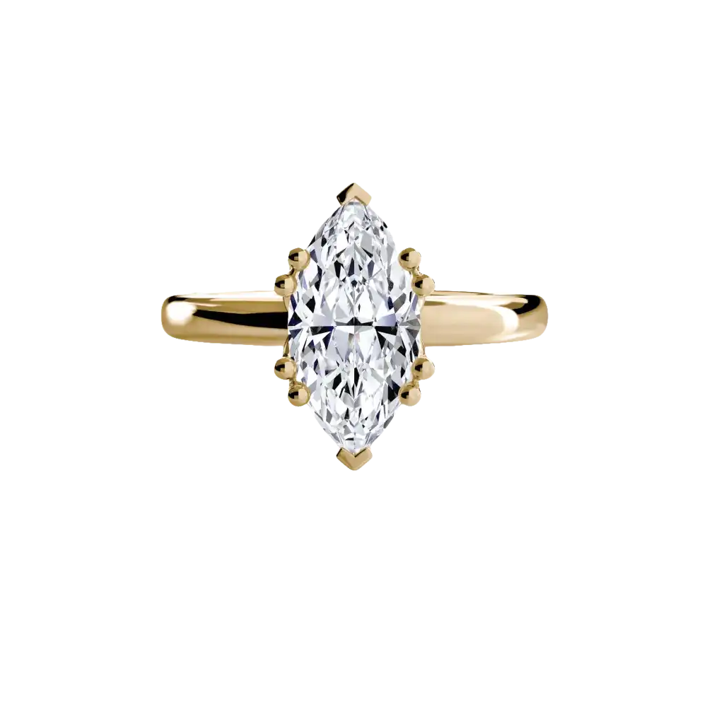 Solitaire ring 5 - 14K Yellow Gold / Marquise - setting