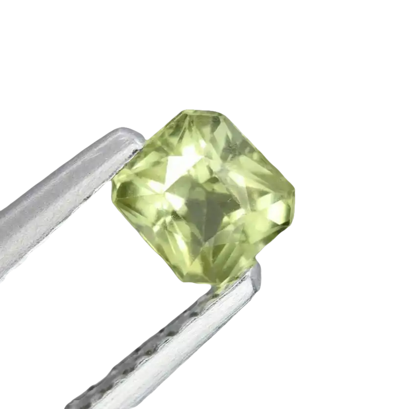Quadratisch geschnittener, hellgrüner Chrysoberyll Schmuckstein, 0,49ct, Edelsteine