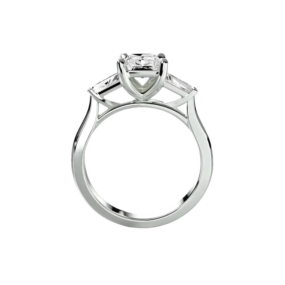 Three-Stone Ring (Baguette Side Stones) 2 - setting
