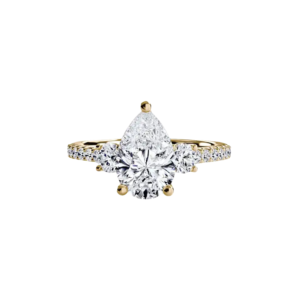 Three-Stone Ring with Pavé Band 5 - setting