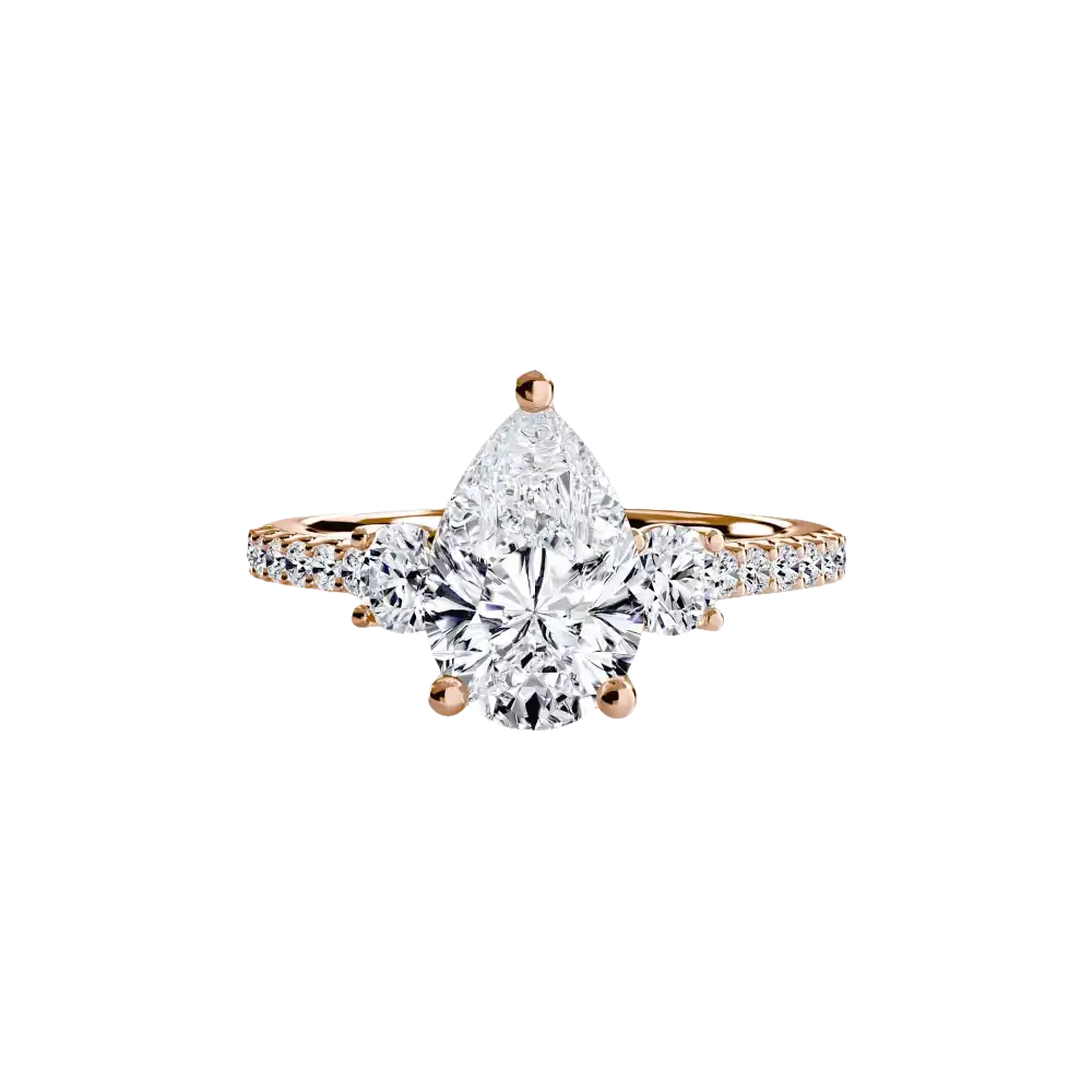 Three-Stone Ring with Pavé Band 5 - setting
