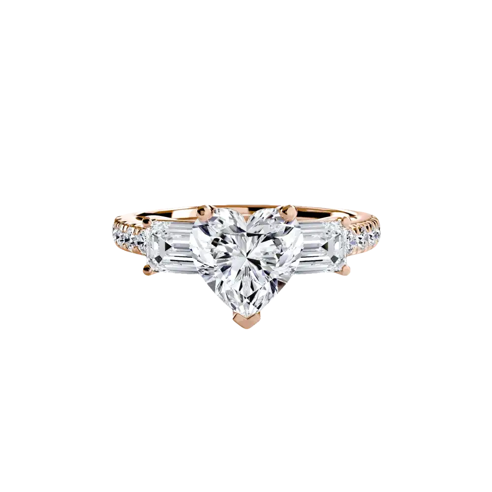 Three-Stone Ring with Pavé Band 4 - setting