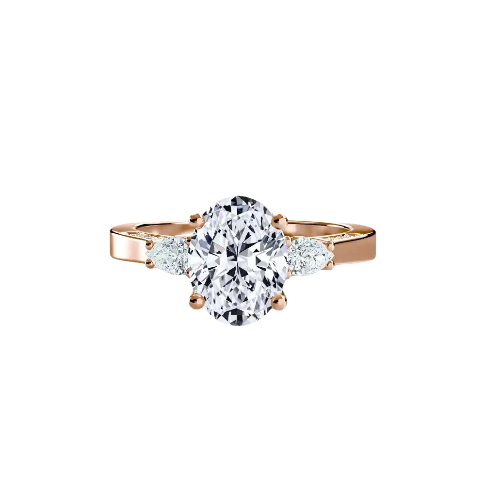 Three Stone with Pavé Shoulders - setting