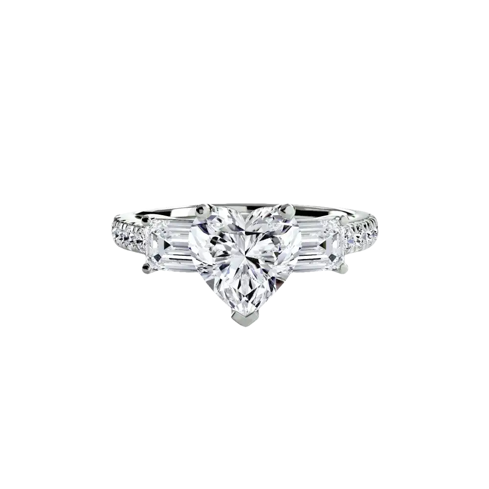 Three-Stone Ring with Pavé Band 4 - setting