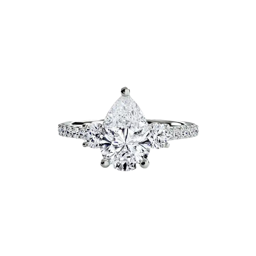 Three-Stone Ring with Pavé Band 5 - setting