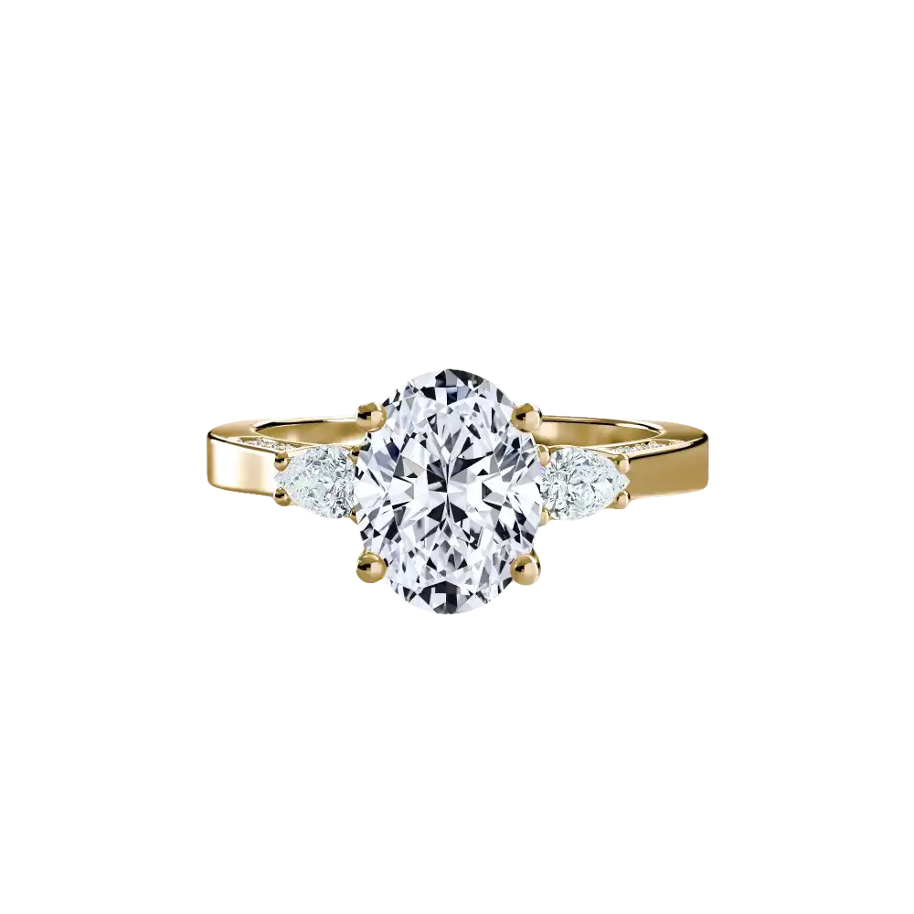 Three Stone with Pavé Shoulders - setting