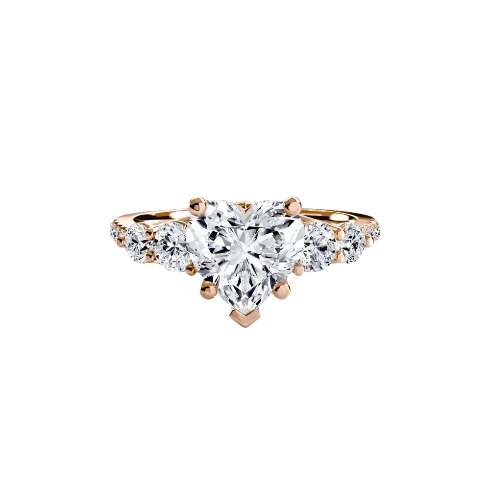 Five Stone Ring with Pavé Band - setting
