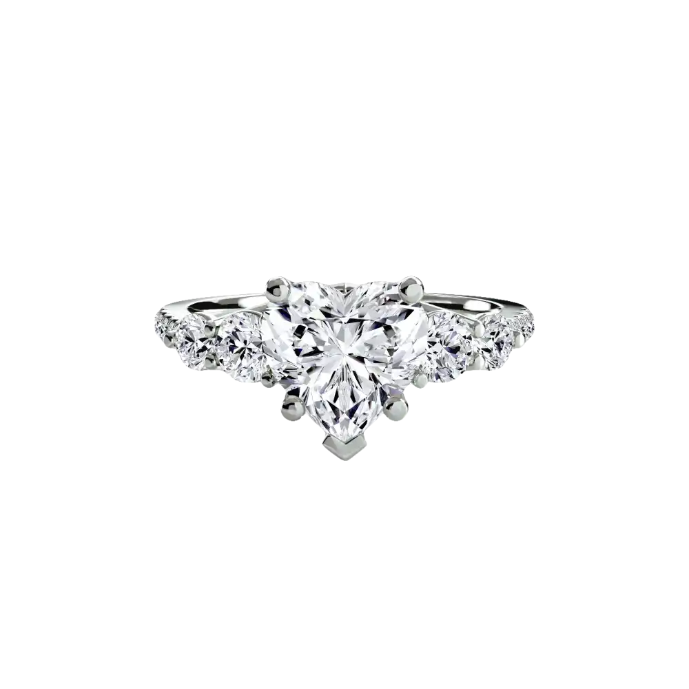 Five Stone Ring with Pavé Band - setting