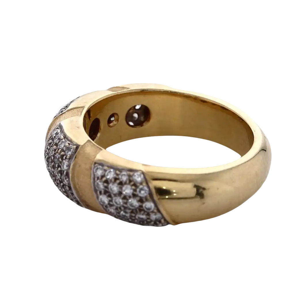Italienischer Gelbgold Ring mit Brillantbesatz (ca. 0,60ct) - Schmuck