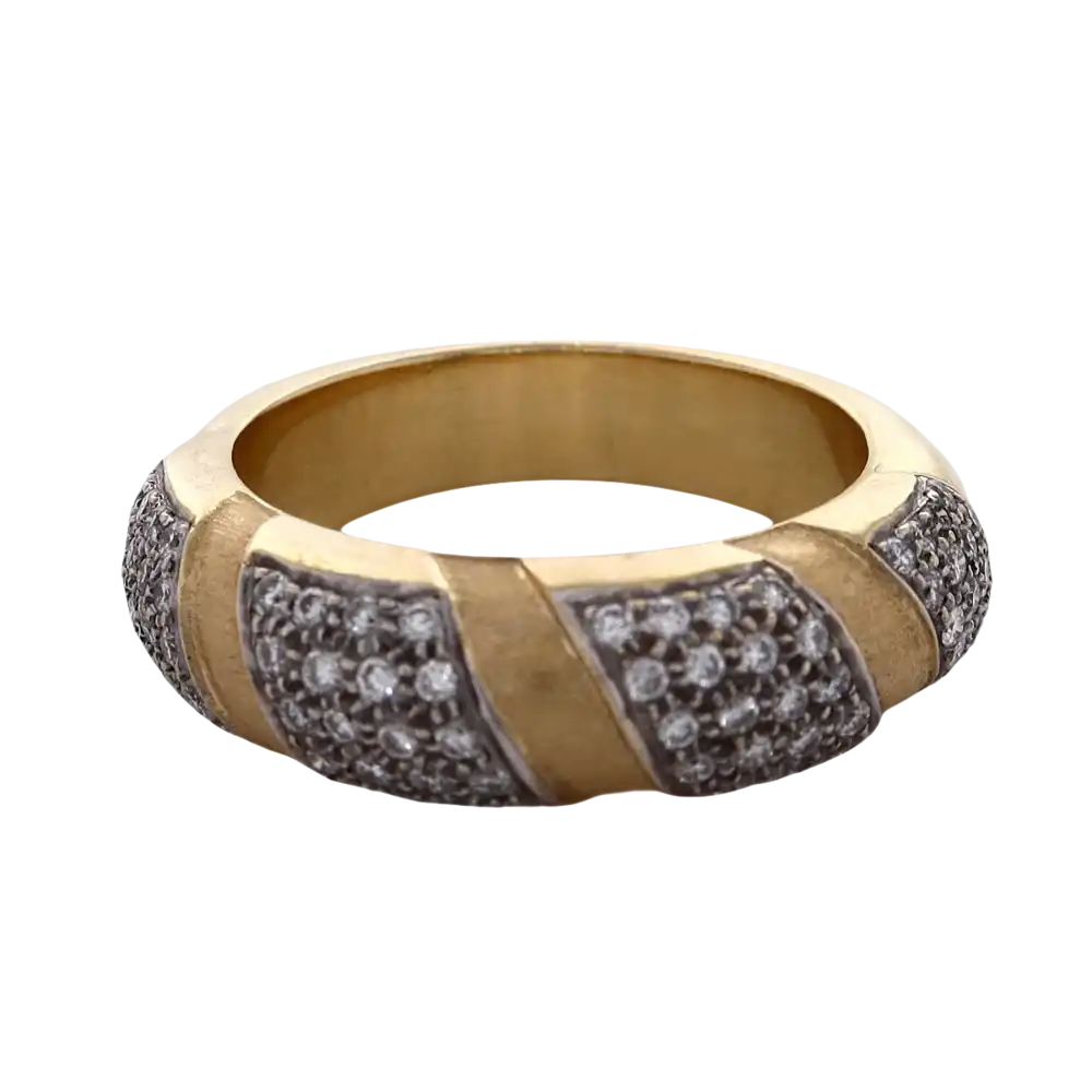 Italienischer Gelbgold Ring mit Brillantbesatz (ca. 0,60ct) - Schmuck