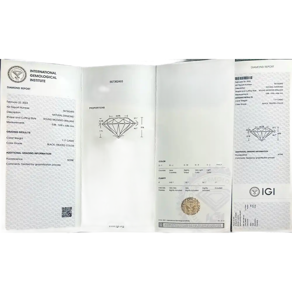 Natural Black Diamond irridated (1,17ct) - Diamond