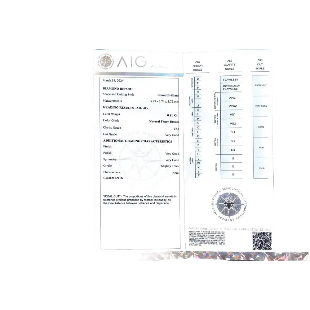Natural Fancy Brown Diamond (0,81ct) - Diamond