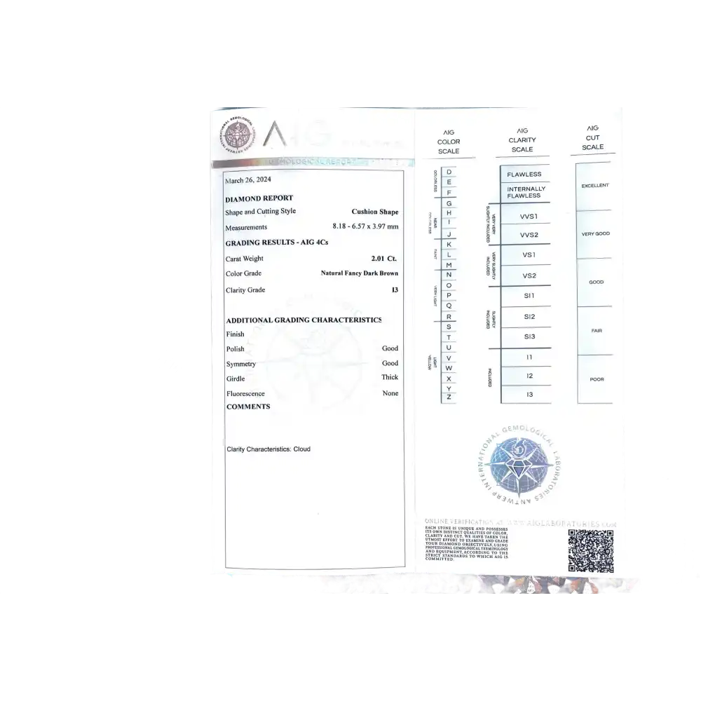 Natural Fancy Dark Brown Diamond (2,01ct) - Diamond
