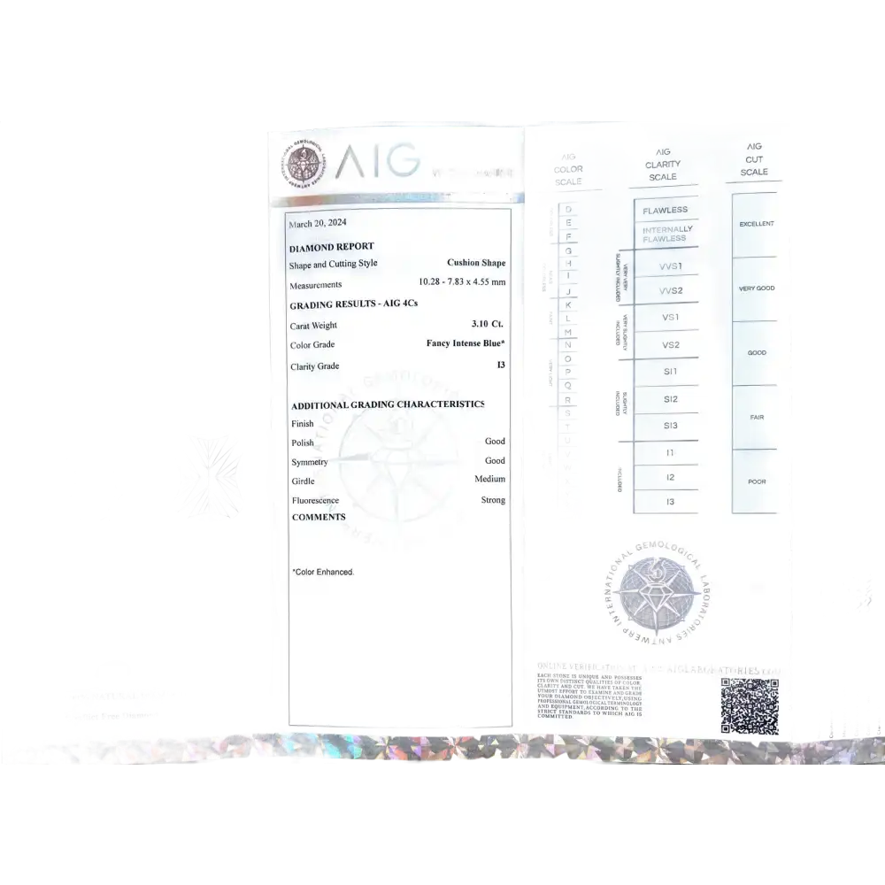 Natural Fancy Intense Blue Diamond (3,10ct) - Diamond