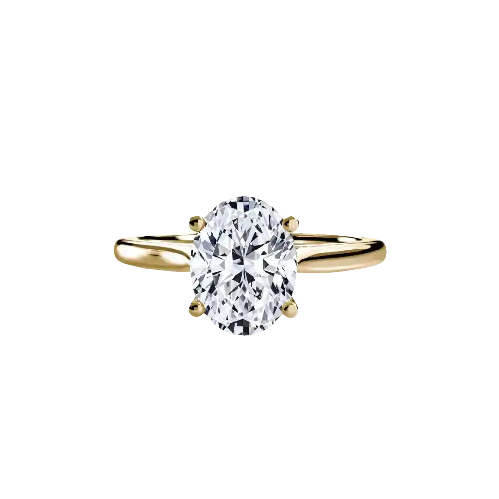 Ovaler Diamant-Ring in Gelbgold, Europa-Größe 53, Schmuck