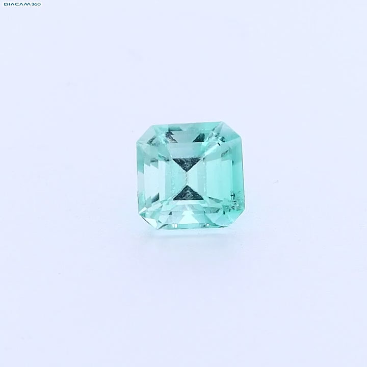 Load video: Aquamarine gemstone octagon cut green color
