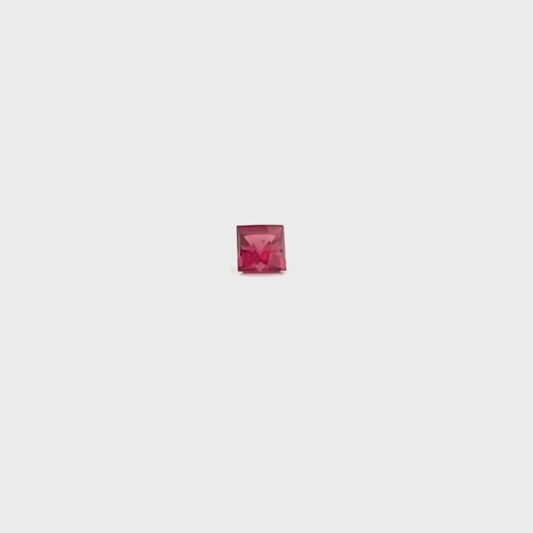 Load video: Square-cut pink gemstone Malaya garnet jewelry gemstones
