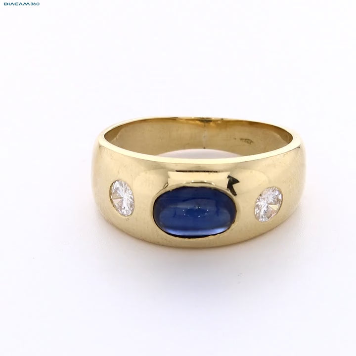 Video laden: 750er Gold Allianzring mit Saphiren und Brillantbesatz