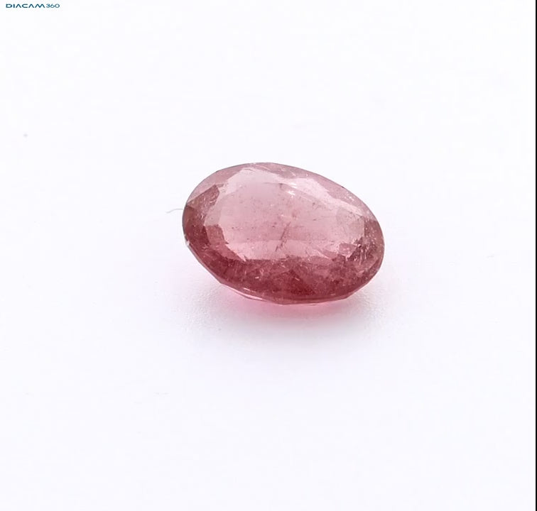 Carica video: Gioielli con pietra preziosa a forma ovale di tormalina rosa