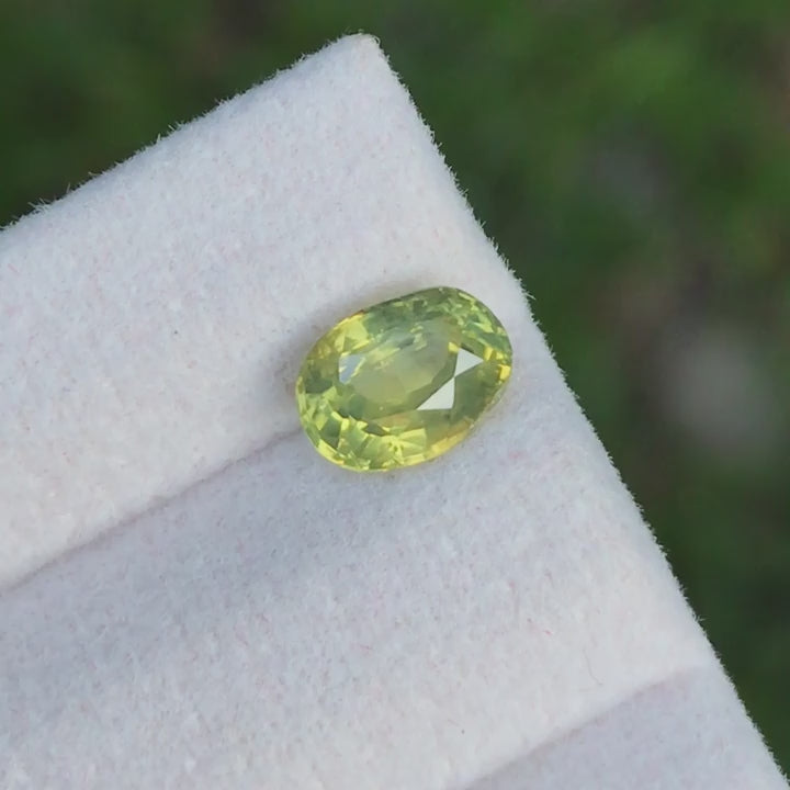Load video: Yellow zircon gemstone oval cut jewelry