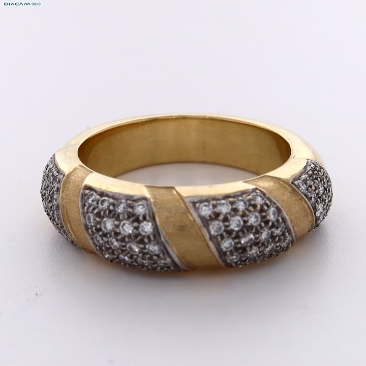 Video laden: Italienischer Gelbgold Ring mit Diamanten