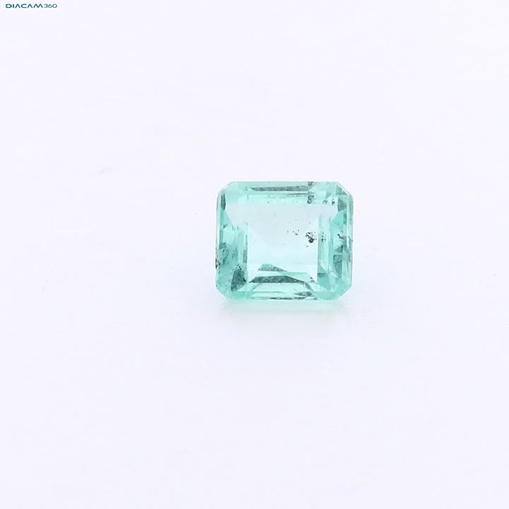Load video: Aquamarine gemstone faceted cut emerald green color