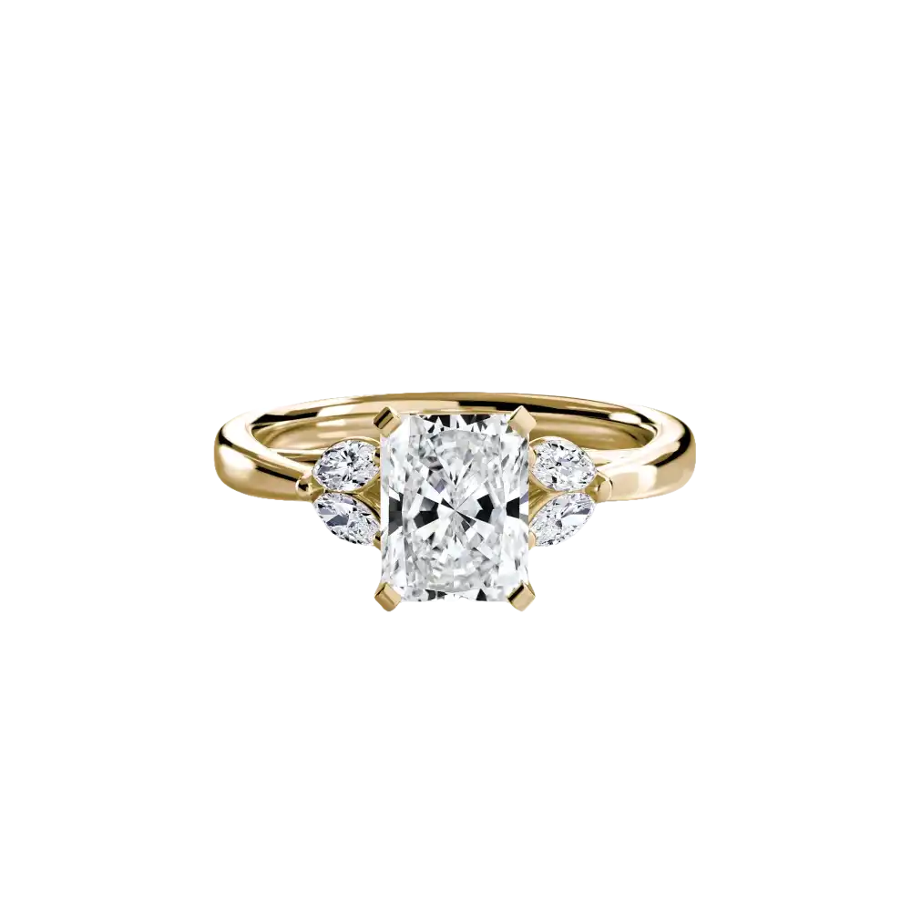 The Celestial Cluster Ring 2 - 14K Yellow Gold / Radiant - setting