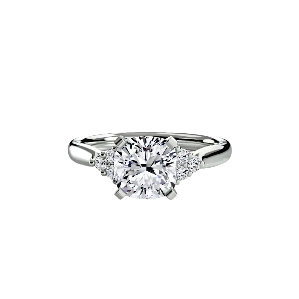 Solitaire with Cluster Shoulders 2 - setting