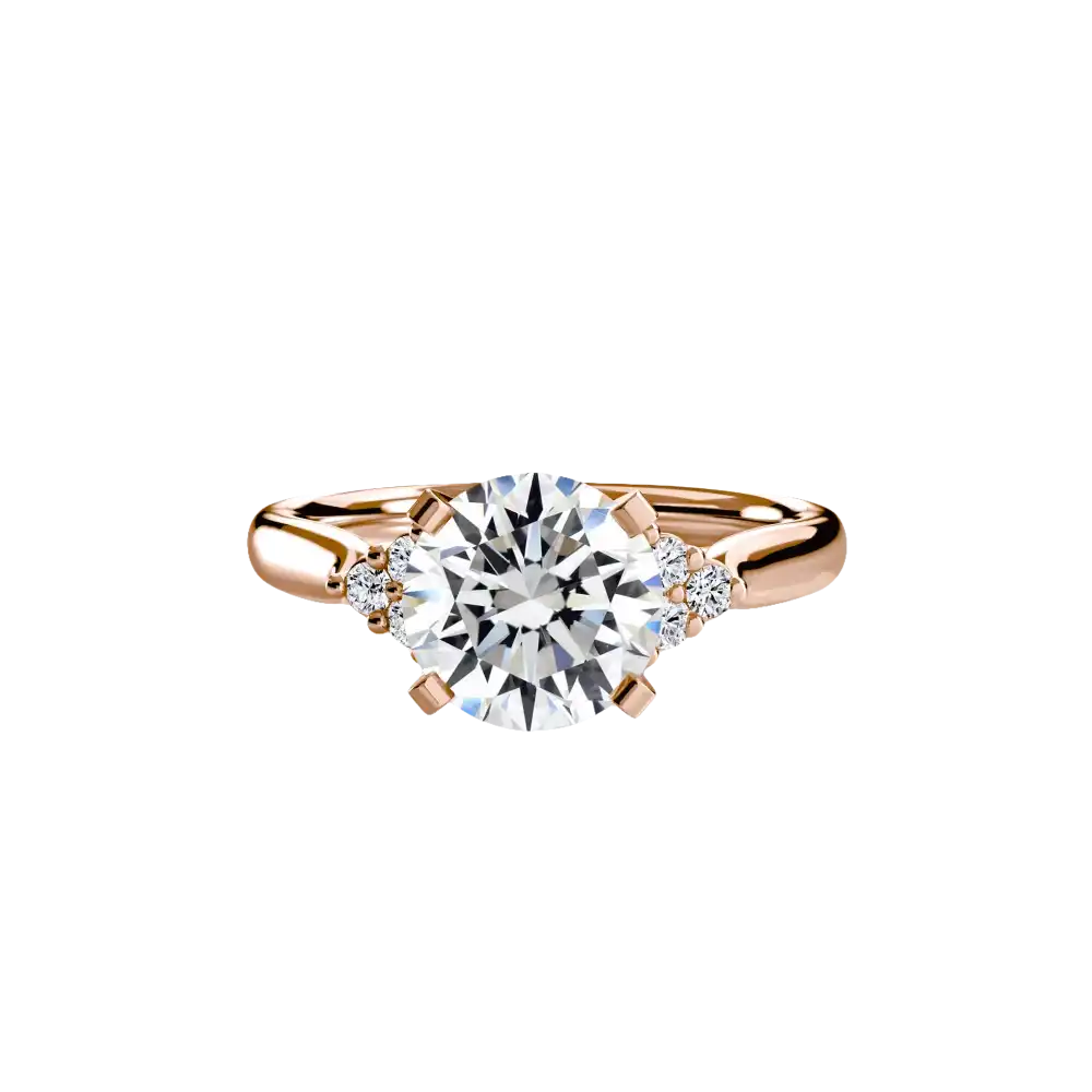Solitaire with Cluster Shoulders 2 - setting