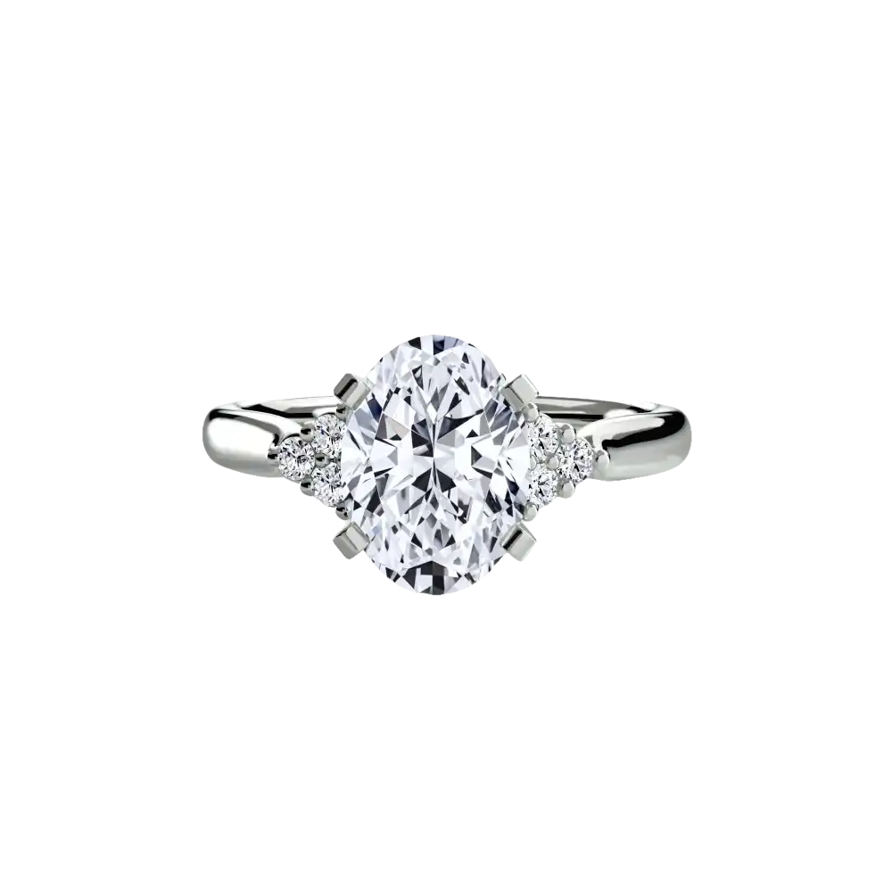 Solitaire with Cluster Shoulders 2 - setting