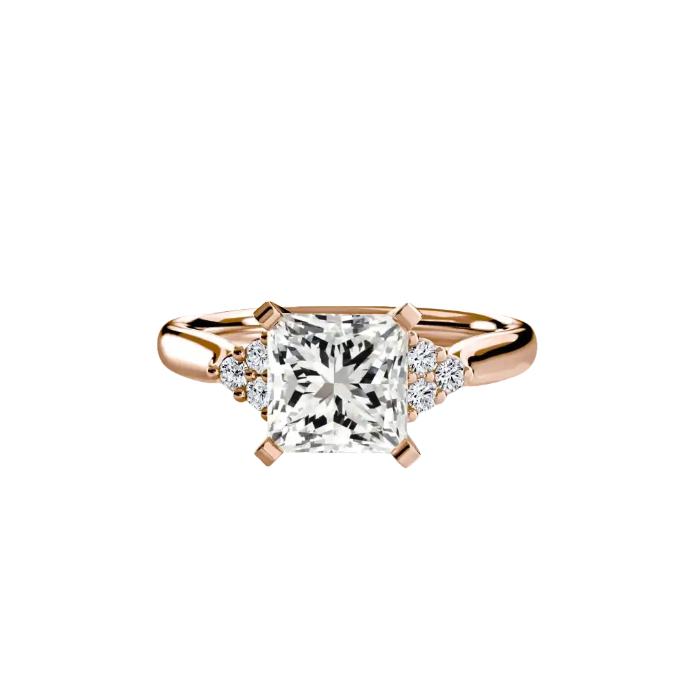Solitaire with Cluster Shoulders 2 - setting
