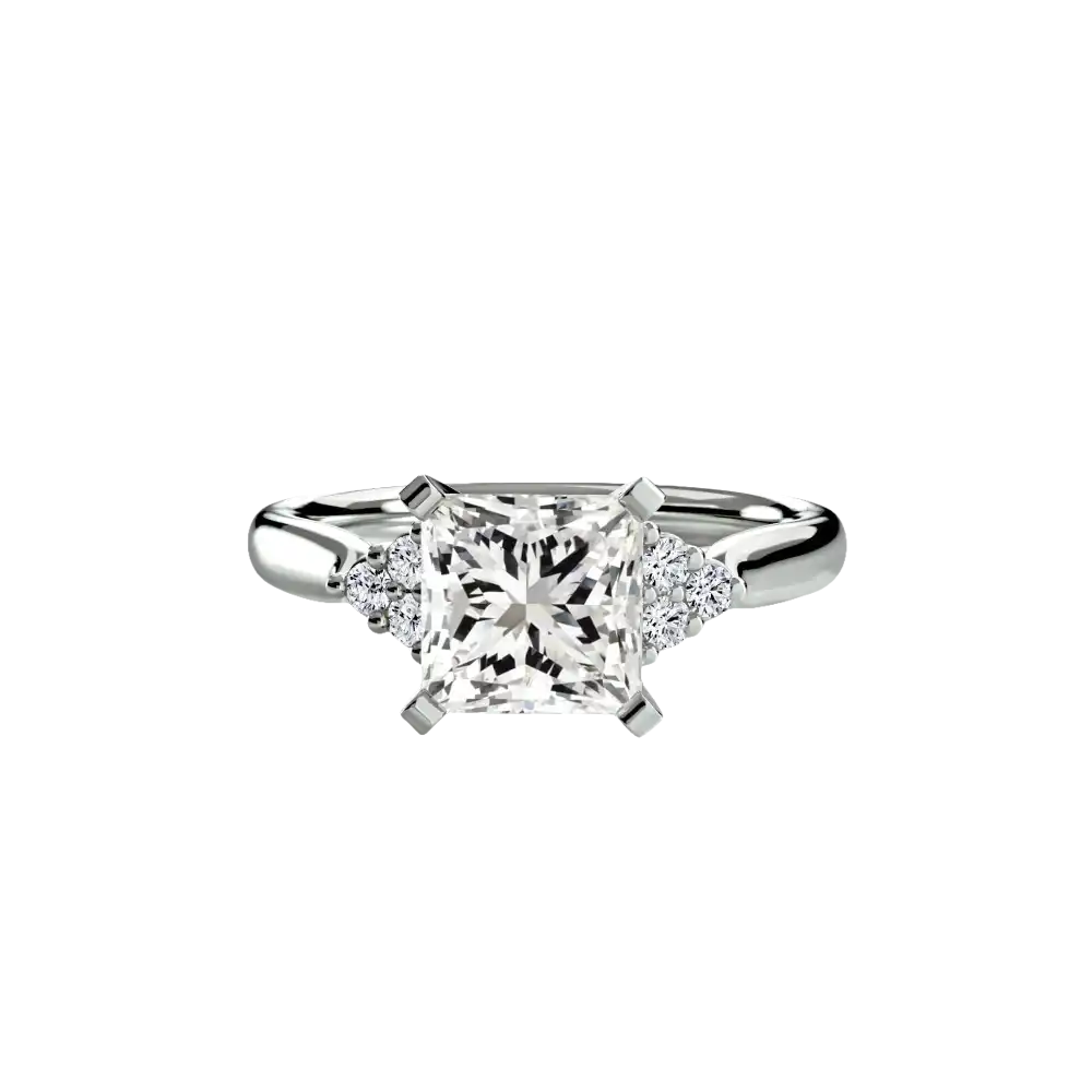 Solitaire with Cluster Shoulders 2 - setting