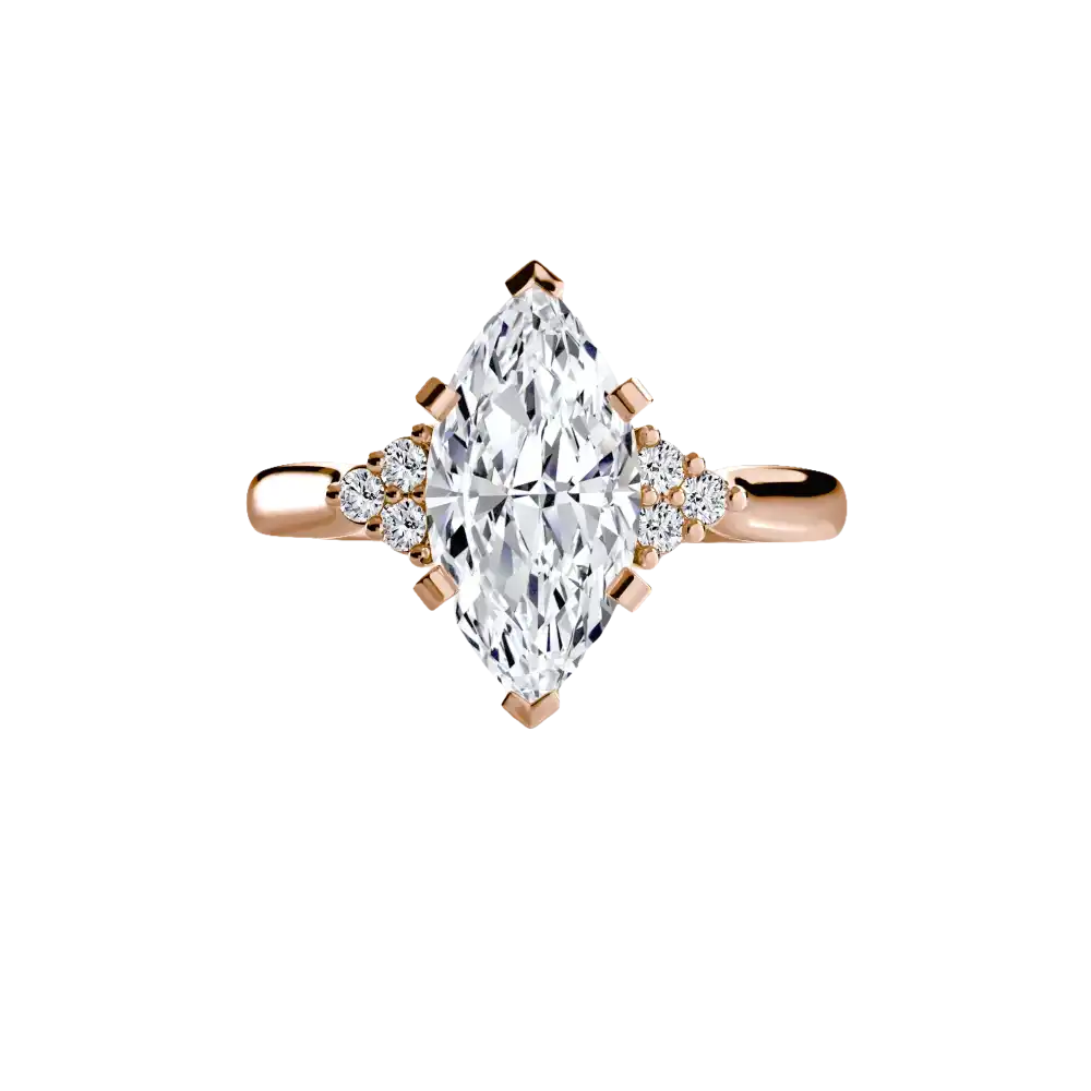Solitaire with Cluster Shoulders 2 - setting