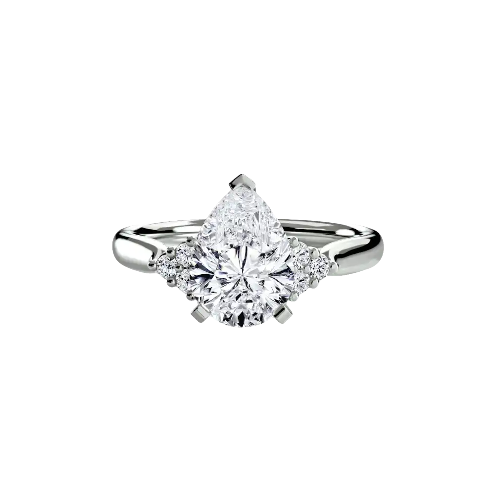 Solitaire with Cluster Shoulders 2 - setting