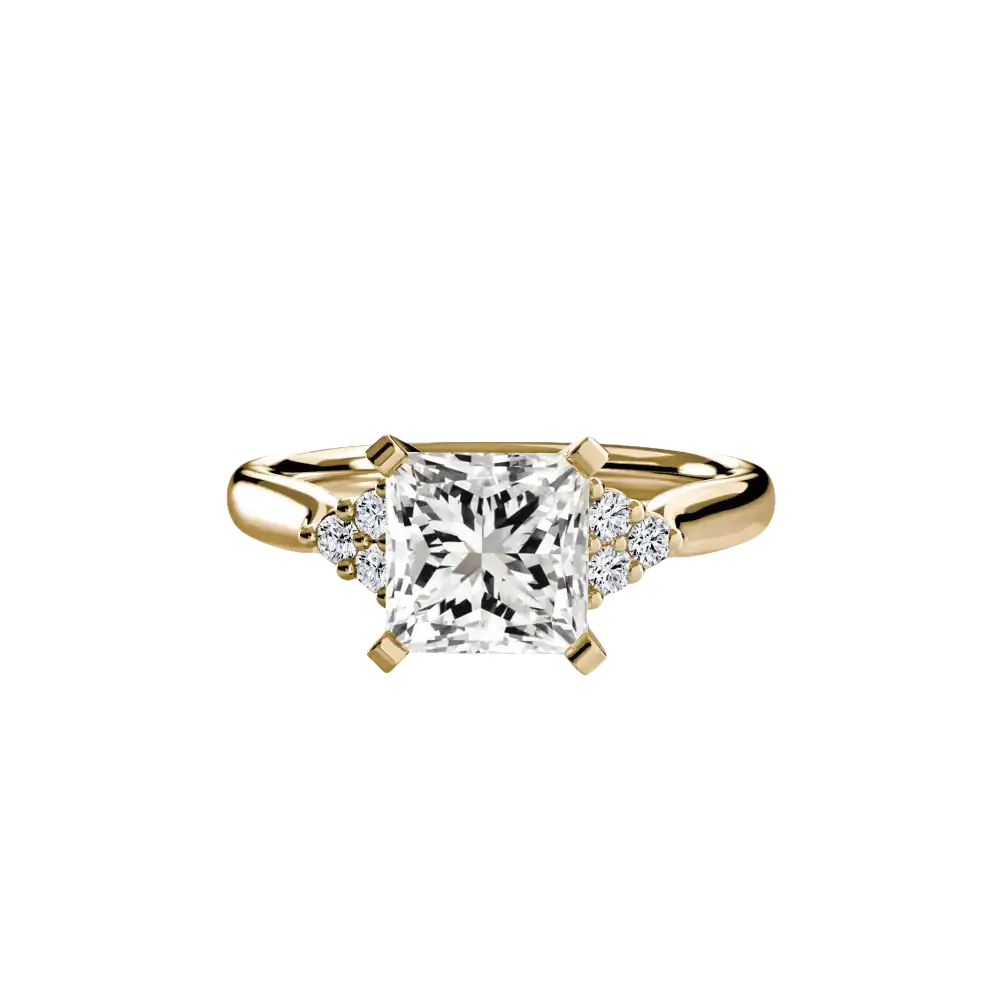 Solitaire with Cluster Shoulders 2 - setting