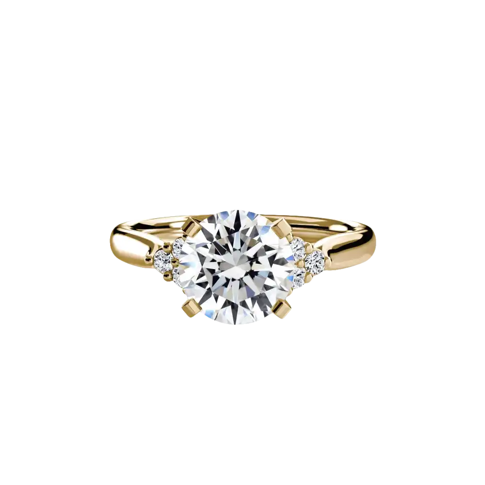 Solitaire with Cluster Shoulders 2 - setting