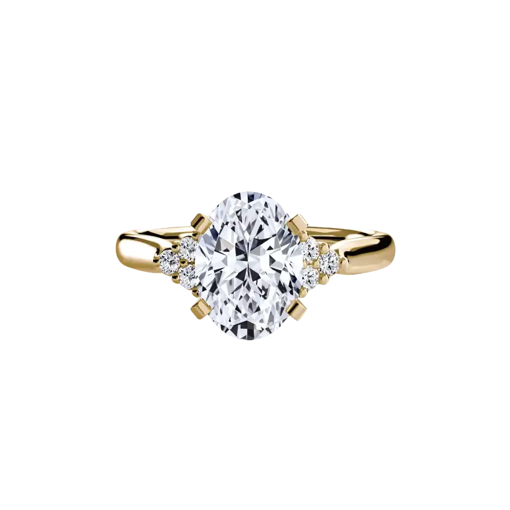 Solitaire with Cluster Shoulders 2 - setting