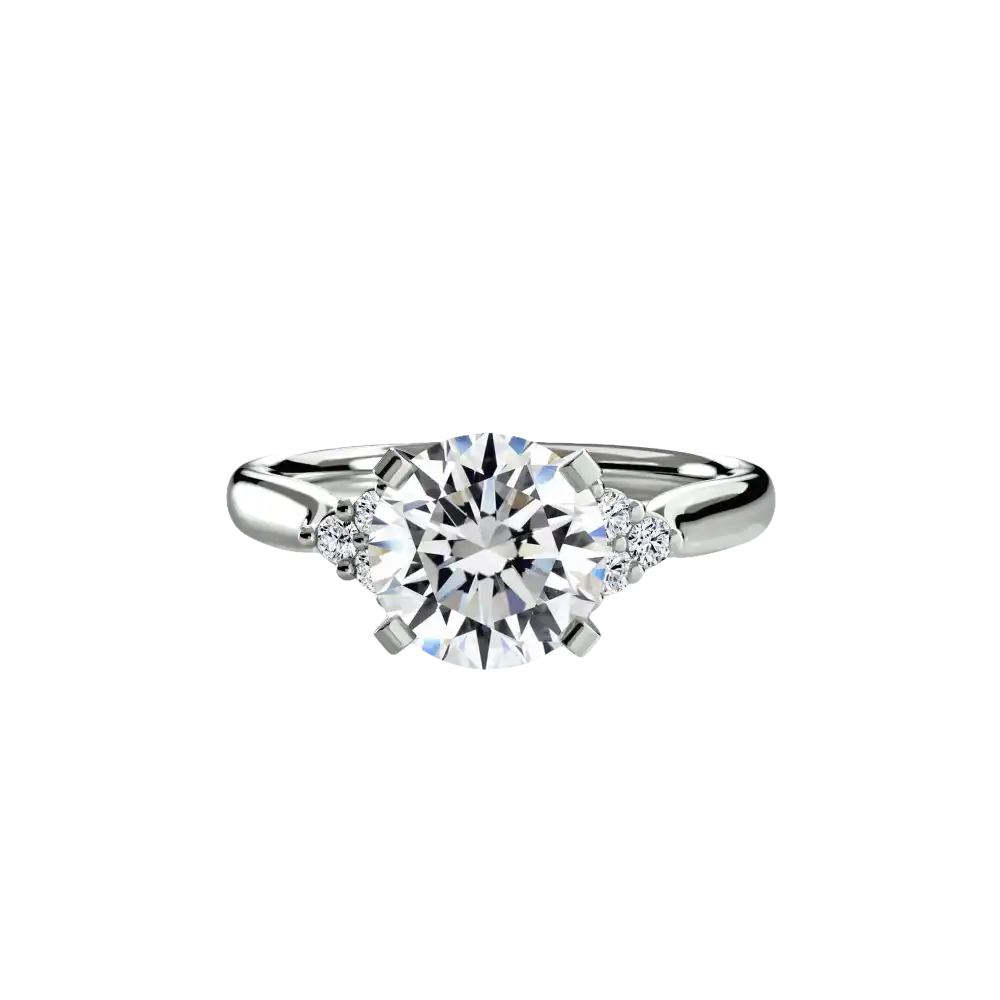 Solitaire with Cluster Shoulders 2 - setting